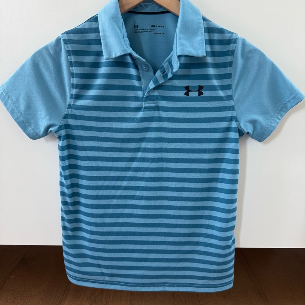 Under Armour polo shirt | blue striped | size medium